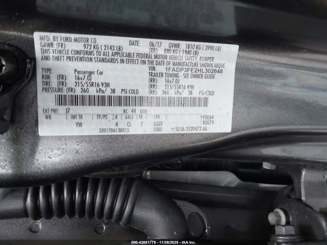 Ford FOCUS SE 2017 1FADP3FE2HL302648 Image 9