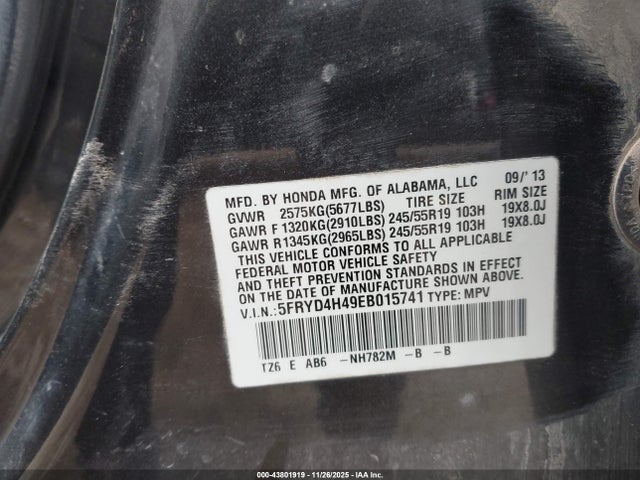 Aukcja sprzedaży 2014 Acura Mdx Technology Package, vin: 5FRYD4H49EB015741, numer aukcji: 43801919