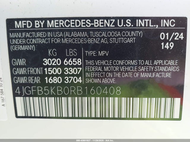 2024 Mercedes-benz Gle 450 4matic მანქანა იყიდება აუქციონზე, vin: 4JGFB5KB0RB160408, აუქციონის ნომერი: 43801927