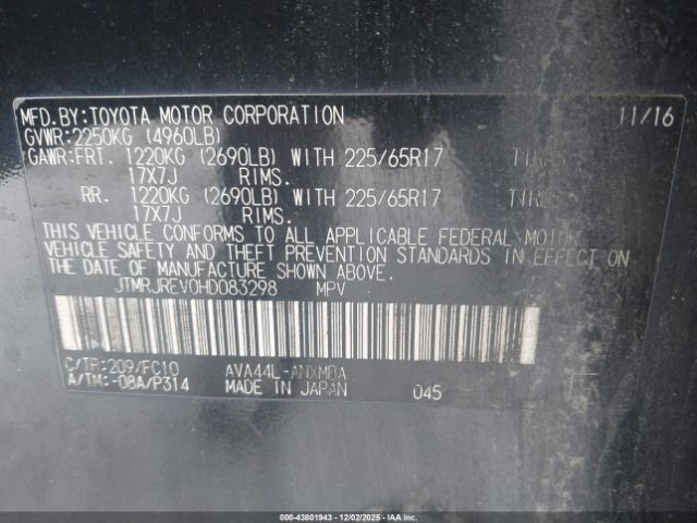 2017 TOYOTA RAV4 HYBRID JTMRJREV0HD083298 Photo 8