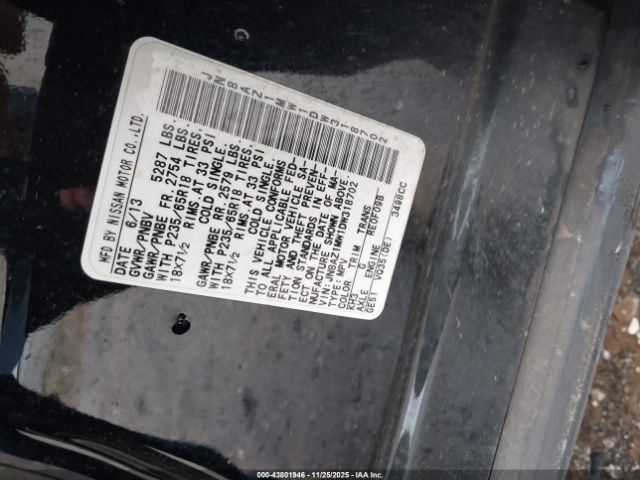 2013 NISSAN MURANO JN8AZ1MW1DW318702 Photo 8