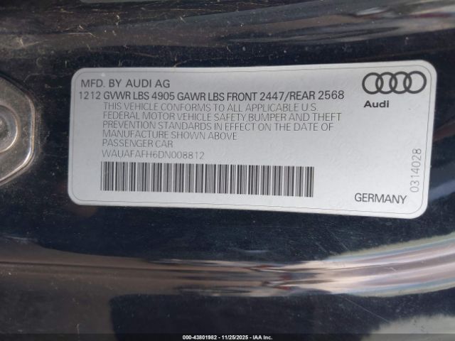 2013 AUDI A5 WAUAFAFH6DN008812 Photo 8