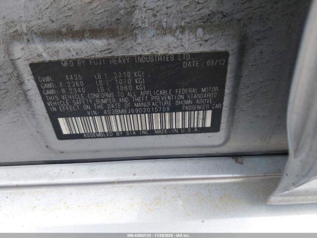 2013 SUBARU LEGACY 4S3BMBJ69D3015709 Photo 8