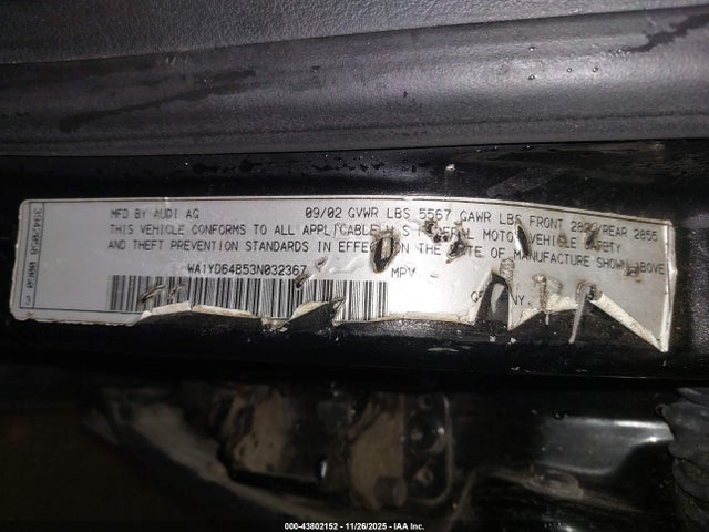 2003 AUDI ALLROAD WA1YD64B53N032367 Photo 8