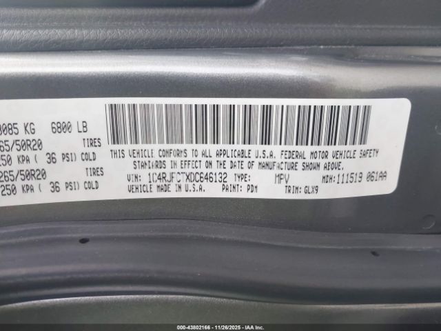 2013 JEEP GRAND CHEROKEE 1C4RJFCTXDC646132 Photo 8