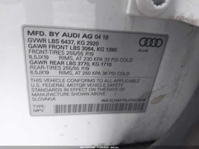 2018 AUDI Q7 WA1LHAF70JD042012 Photo 8
