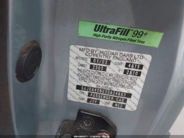 2003 JAGUAR XKR SAJDA42BX33A34653 Photo 8