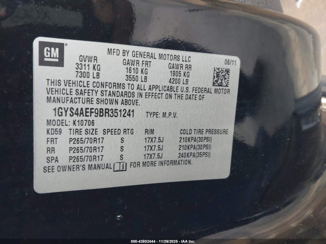 2011 CADILLAC ESCALADE 1GYS4AEF9BR351241 Photo 8