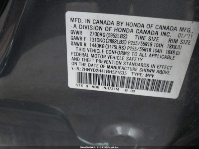 2011 ACURA MDX 2HNYD2H41BH521635 Photo 8