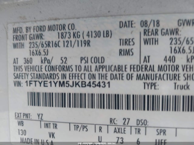 2018 FORD TRANSIT-150 1FTYE1YM7JKB45432 Photo 8