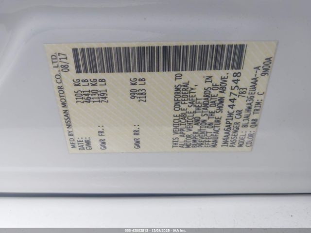 2017 NISSAN MAXIMA 1N4AA6AP1HC447548 Photo 8