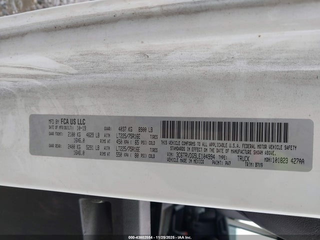 RAM Promaster 2500 2020 3C6TRVDG5LE104994 Image 9