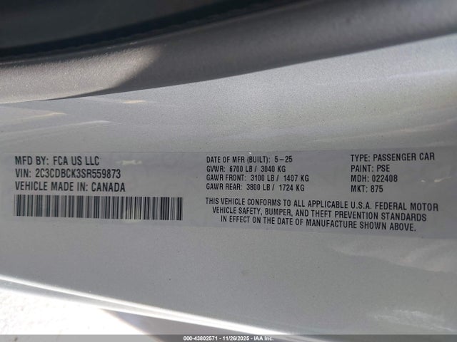 Dodge Charger 2025 2C3CDBCK3SR559873 Image 21