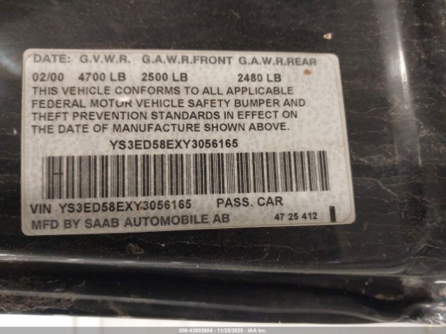 2000 SAAB 9-5 YS3ED58EXY3056165 Photo 8