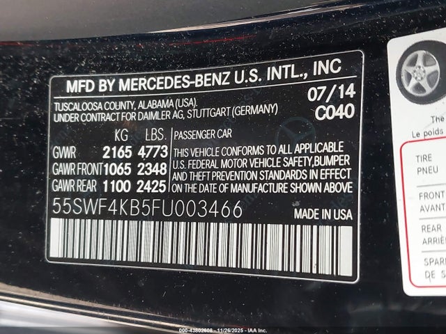 55SWF4KB5FU003466 Mercedes-Benz C 300 4matic