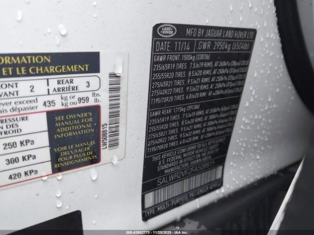 2015 LAND ROVER RANGE ROVER SPORT SALWR2VF2FA508815 Photo 8