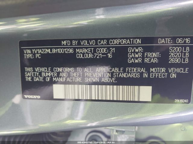 2017 VOLVO S90 YV1A22ML8H1001296 Photo 8