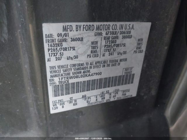2002 FORD F-150 1FTRW08L02KA47900 Photo 8