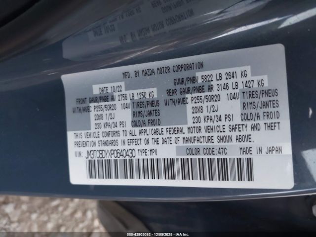 2023 MAZDA CX-9 JM3TCBDYXP0640430 Photo 8