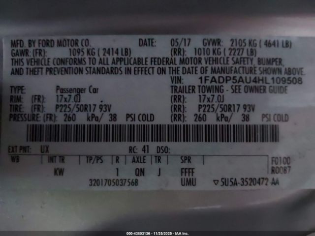 2017 FORD C-MAX HYBRID 1FADP5AU4HL109508 Photo 8