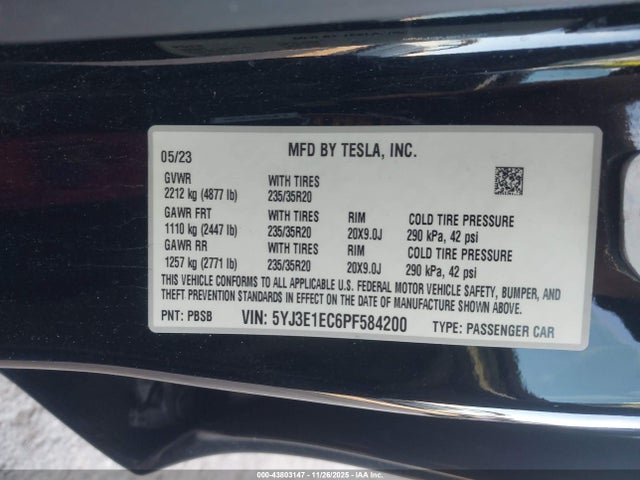 2023 TESLA MODEL 3 5YJ3E1EC6PF584200 Photo 8