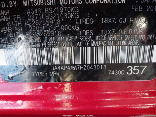 2017 MITSUBISHI OUTLANDER SPORT JA4AP4AW7HZ043018 Photo 8