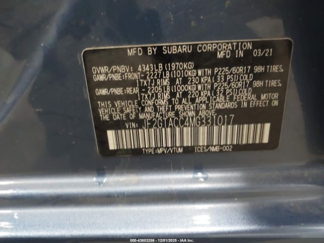 2021 SUBARU CROSSTREK JF2GTACC4MG331017 Photo 8