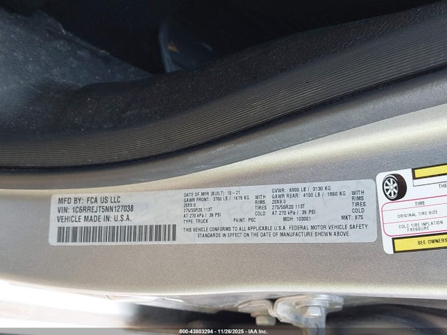 2022 RAM 1500 1C6RREJT5NN127038 Photo 8