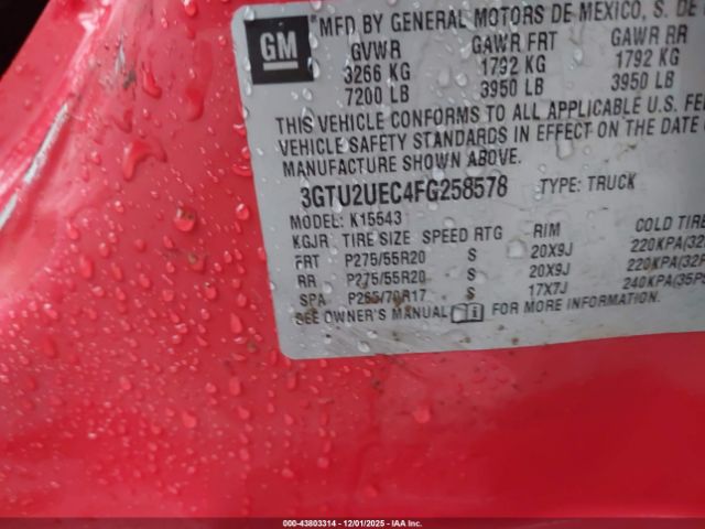 2015 GMC SIERRA 1500 3GTU2UEC4FG258578 Photo 8