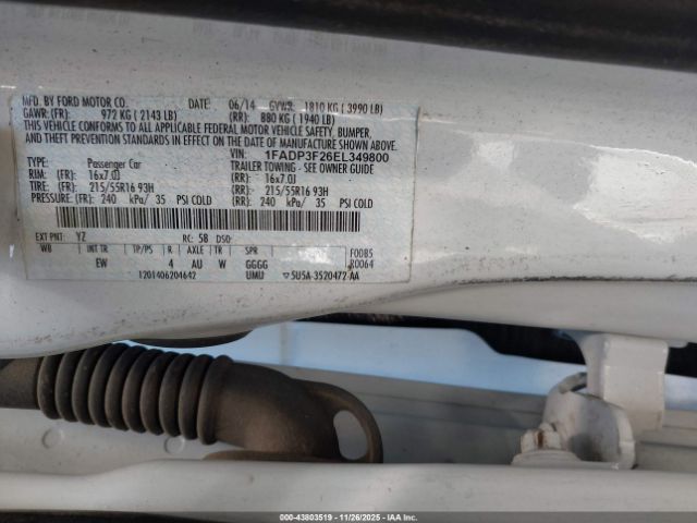 2014 FORD FOCUS 1FADP3F26EL349800 Photo 8