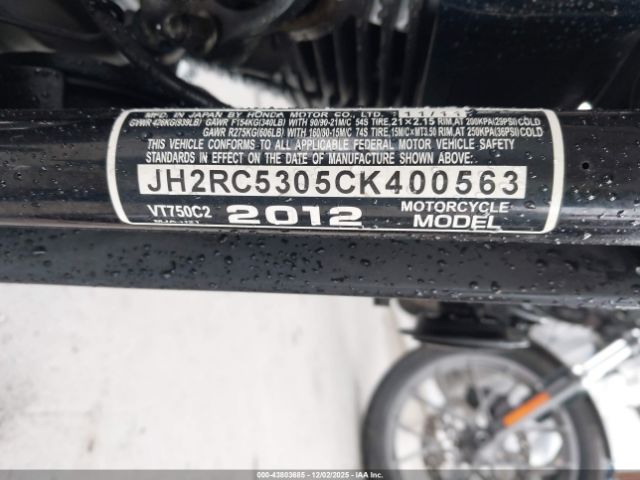 2012 HONDA VT750 JH2RC5305CK400563 Photo 9