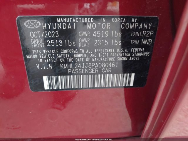2023 HYUNDAI SONATA HYBRID KMHL24JJ8PA080461 Photo 8