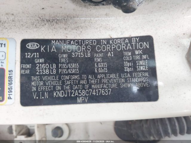 2012 KIA SOUL KNDJT2A58C7417637 Photo 8