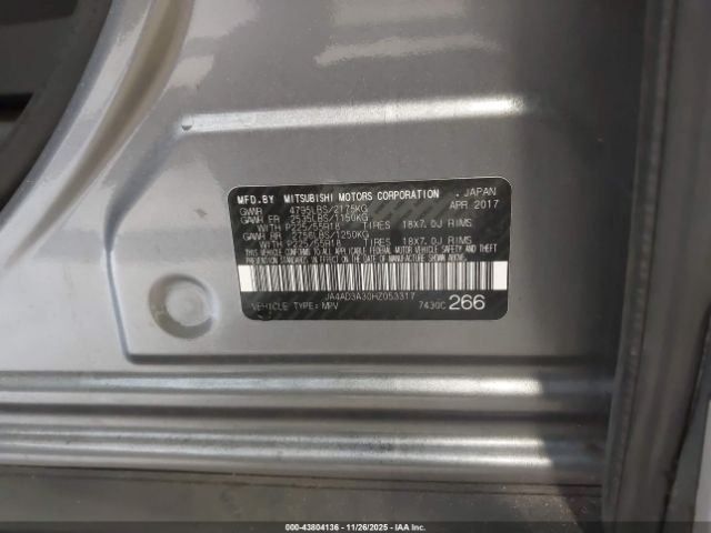 2017 MITSUBISHI OUTLANDER JA4AD3A30HZ053317 Photo 8