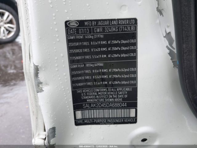 2013 LAND ROVER LR4 SALAK2D45DA688044 Photo 8