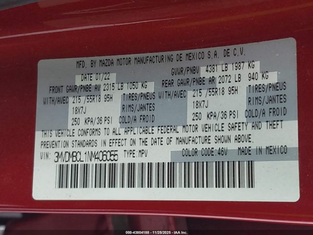 2022 MAZDA CX-30 3MVDMBCL1NM406055 Photo 8