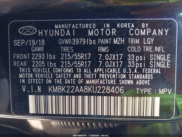 Hyundai Kona Sel 2019 KM8K22AA8KU228406 Image 9
