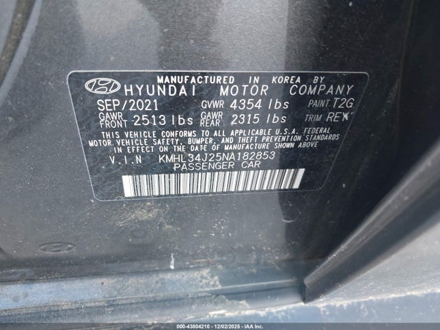 KMHL34J25NA182853 Hyundai Sonata Limited