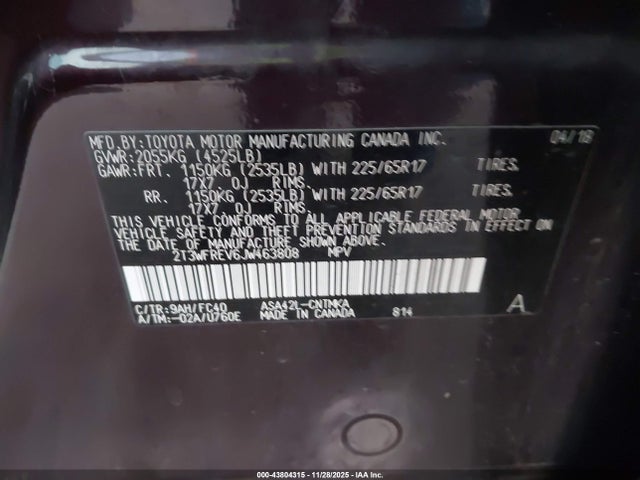 Toyota Rav4 Xle 2018 2T3WFREV6JW463808 Image 9