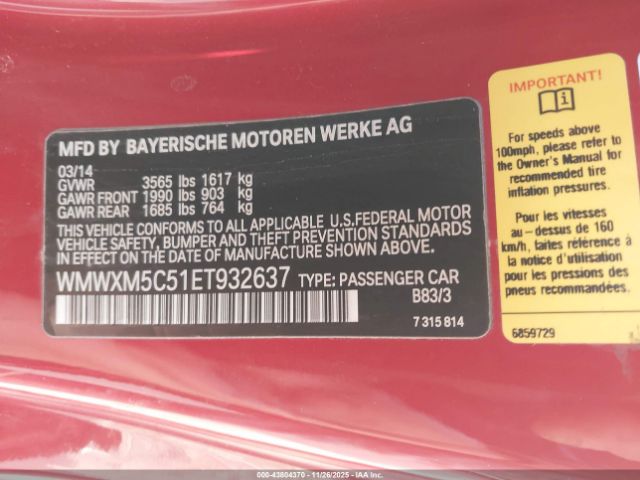 2014 MINI HARDTOP WMWXM5C51ET932637 Photo 8