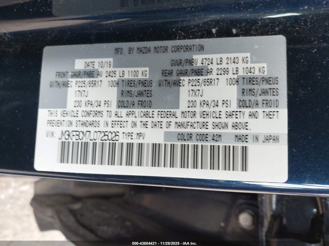 JM3KFBCM7L0725026 Mazda Cx-5 Touring