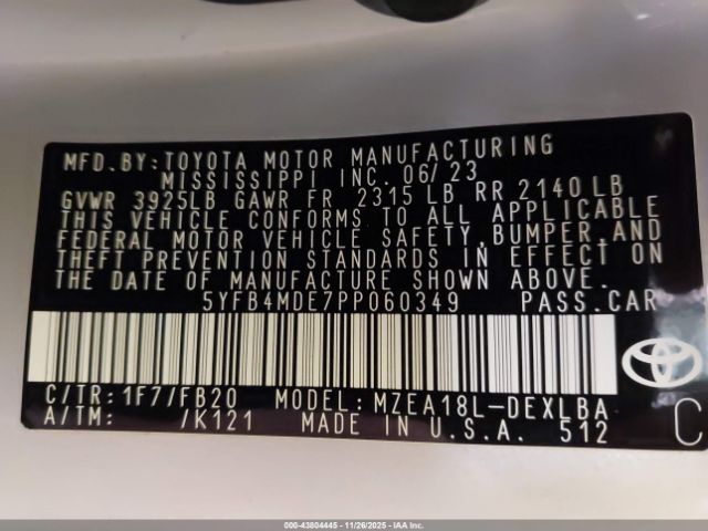 2023 TOYOTA COROLLA 5YFB4MDE7PP060349 Photo 8