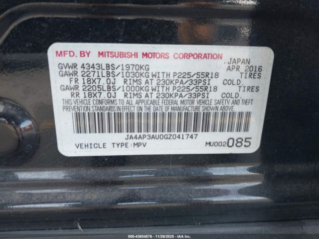 2016 MITSUBISHI OUTLANDER SPORT JA4AP3AU0GZ041747 Photo 8