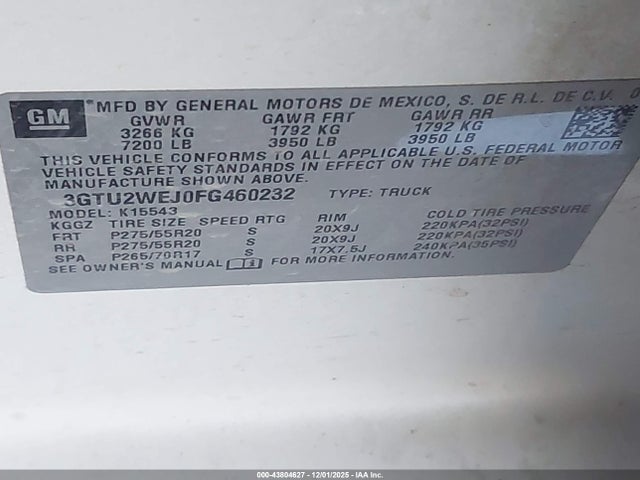 2015 GMC SIERRA 1500 3GTU2WEJ0FG460232 Photo 8