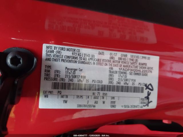 2017 FORD FOCUS 1FADP3H20HL225376 Photo 8