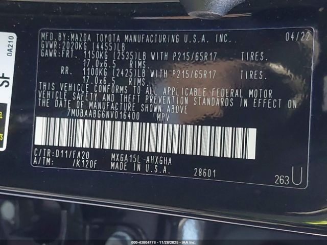 2022 TOYOTA COROLLA CROSS 7MUBAABG6NV016400 Photo 8