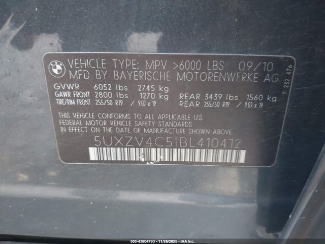 2011 BMW X5 5UXZV4C51BL410412 Photo 8
