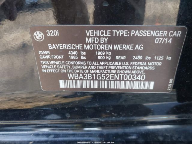 2014 BMW 320I WBA3B1G52ENT00340 Photo 8
