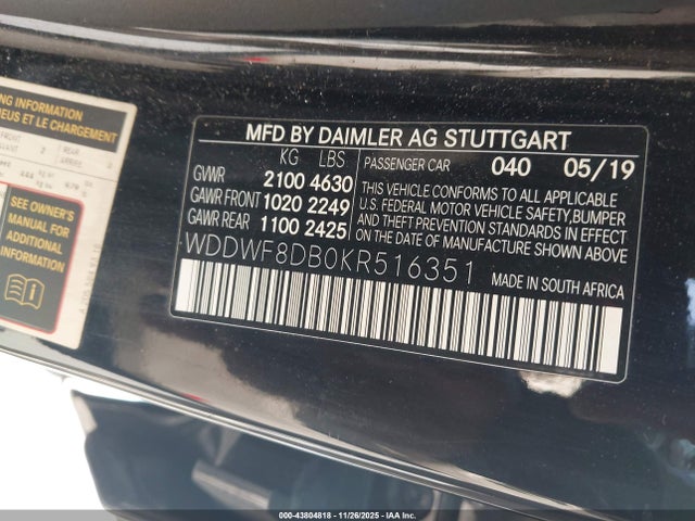2019 MERCEDES-BENZ C 300 WDDWF8DB0KR516351 Photo 8