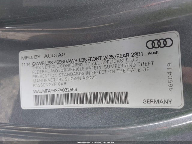 2015 AUDI A5 WAUMFAFR2FA032556 Photo 8